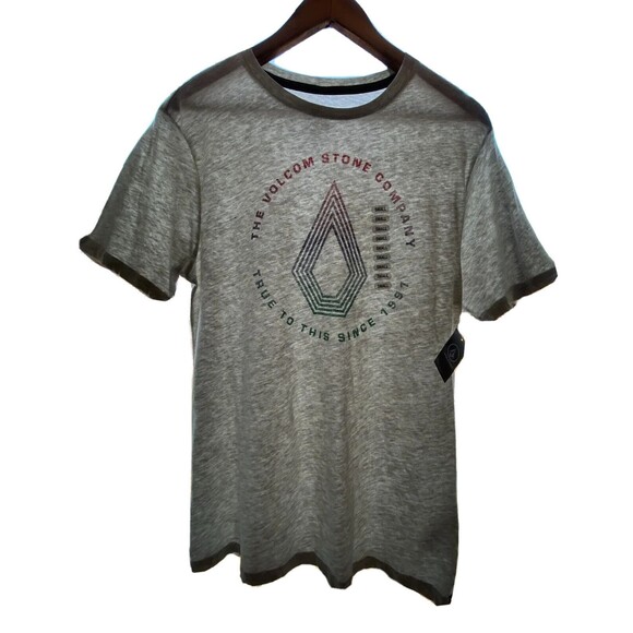 NWT Volcom Men's S T-Shirt Gray Tee Organic Cotton Horizon Short Sleeve - Picture 1 of 4
